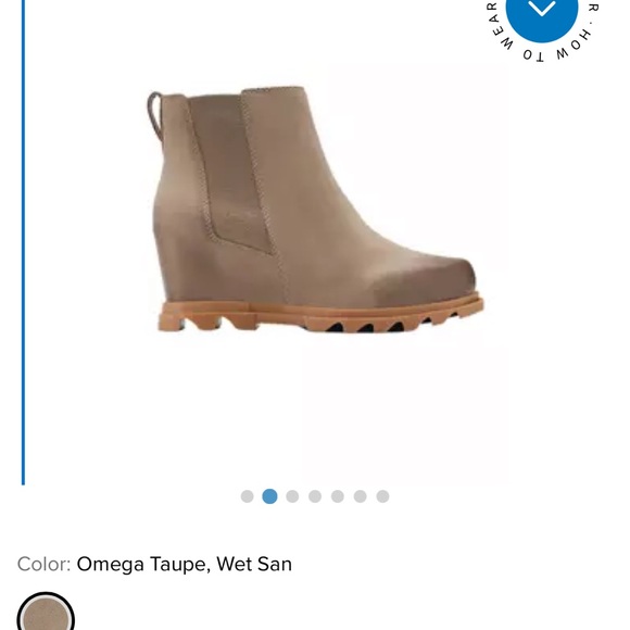 SOREL Joan of Arctic Wedge III Chelsea Booties Omega Taupe, Wet Sand size 8.5 - Picture 2 of 6
